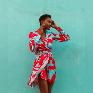 SUKISO WOMEN'S ELSA‎ WRAP DRESS Large